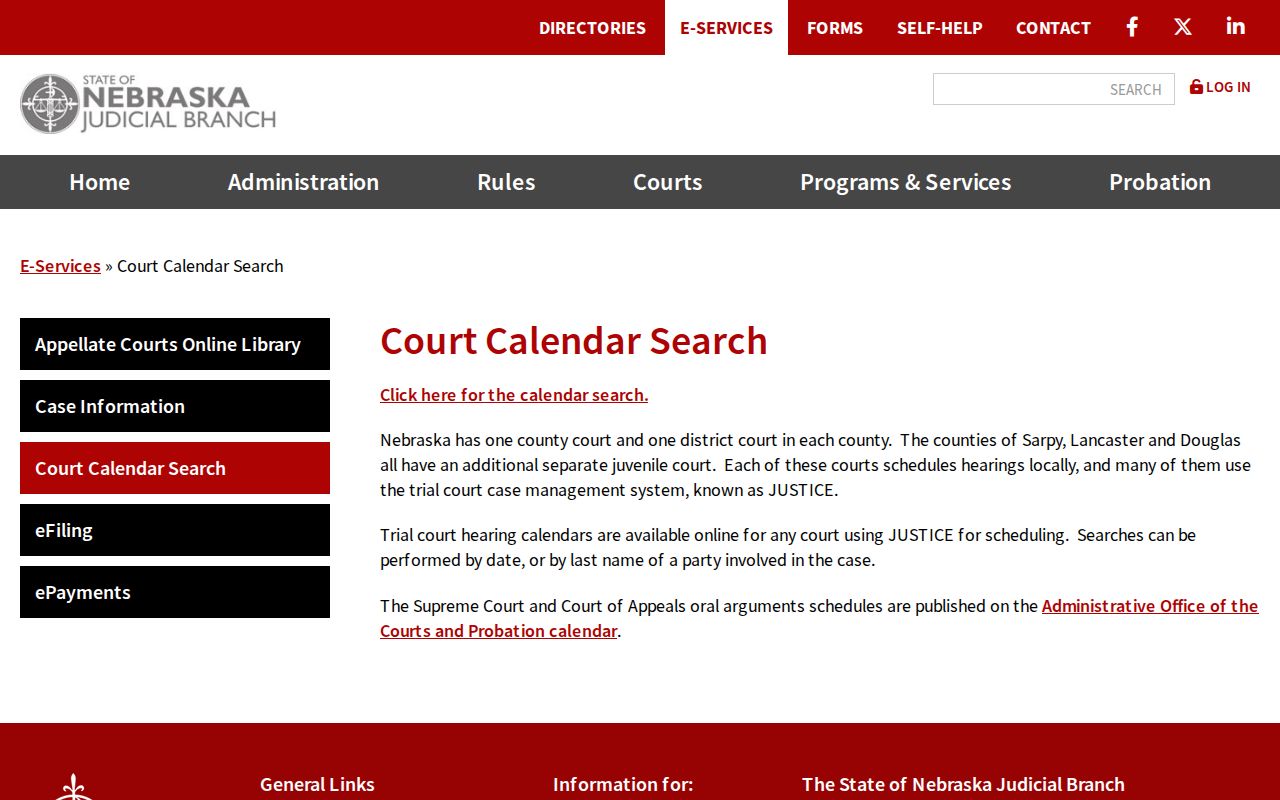 Loup County court dates calendar service overview