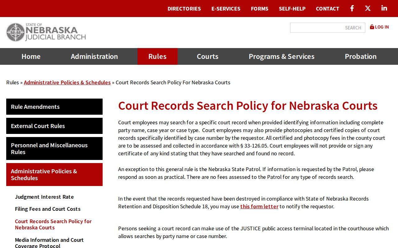 Loup County court record search clerk and courthouse terminal policy